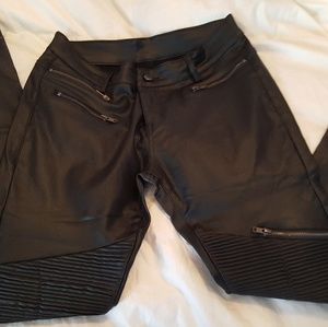 Black vegan leather pants